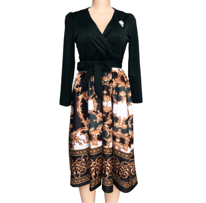 Floral A-Line Dress with Waist Detail for Women