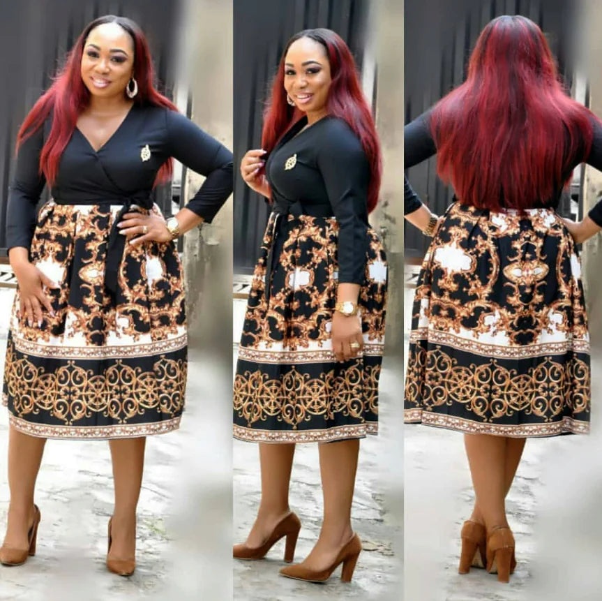Floral A-Line Dress with Waist Detail for Women