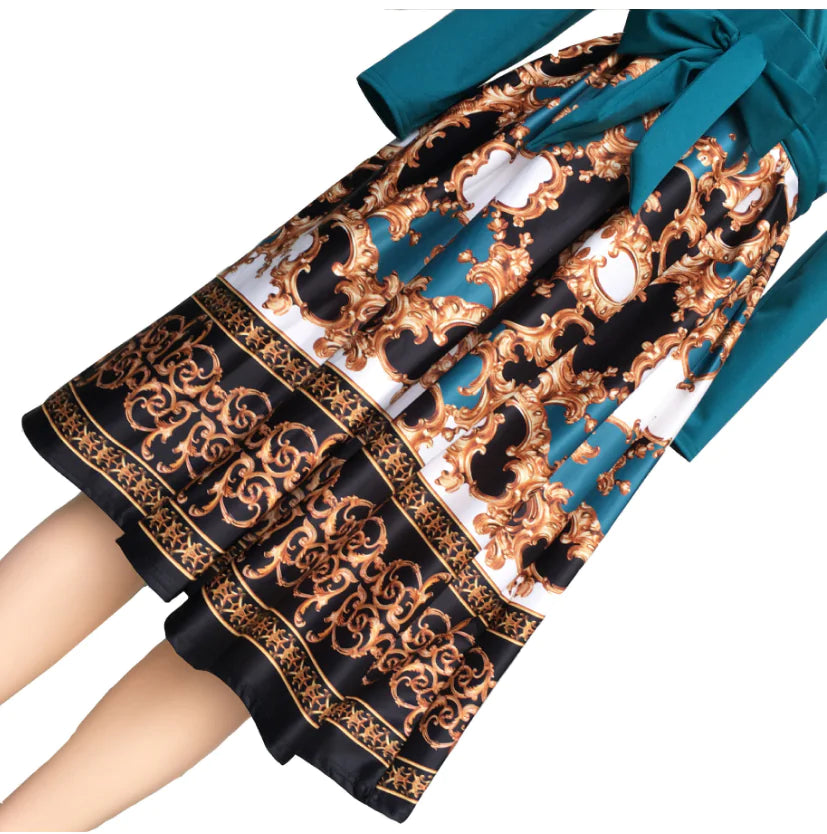 Floral A-Line Dress with Waist Detail for Women