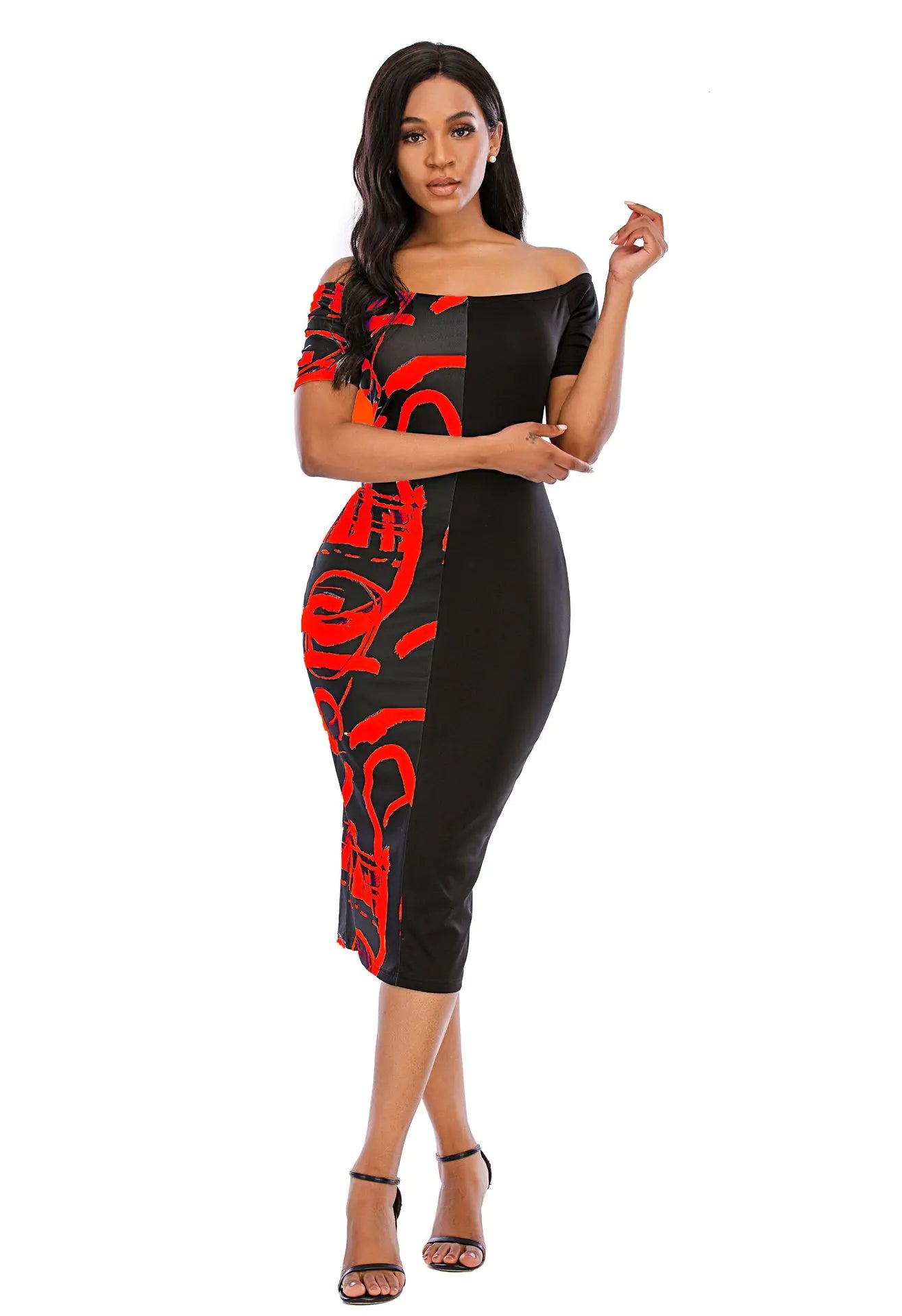 Multicolor Plus Size Long Skirt with Note Printing