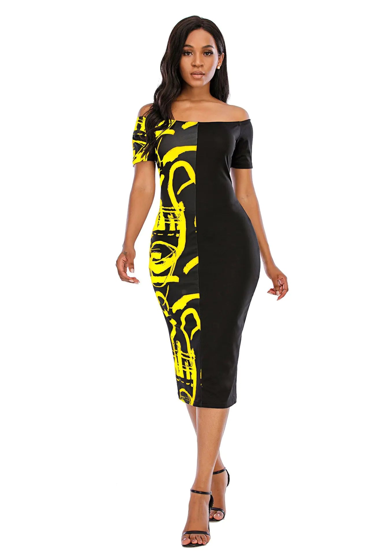 Multicolor Plus Size Long Skirt with Note Printing
