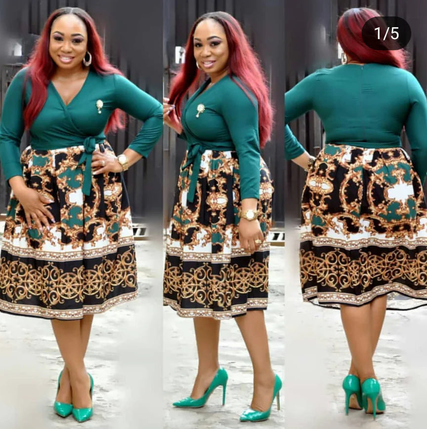 Floral A-Line Dress with Waist Detail for Women
