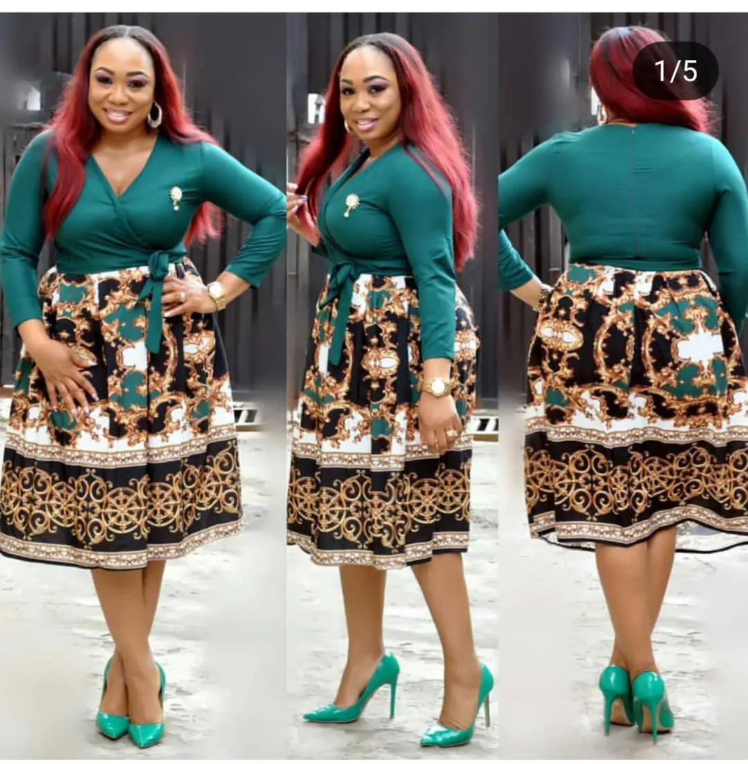 Floral A-Line Dress with Waist Detail for Women