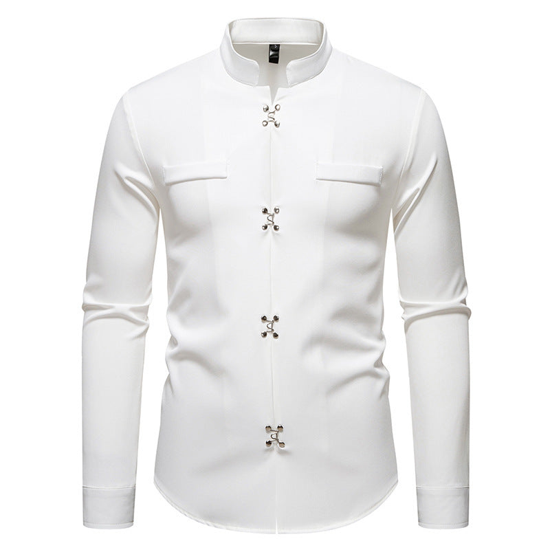 New Men's Long-sleeved Shirt High-grade Ruan Handsome Loose Casual Shirt Trendy