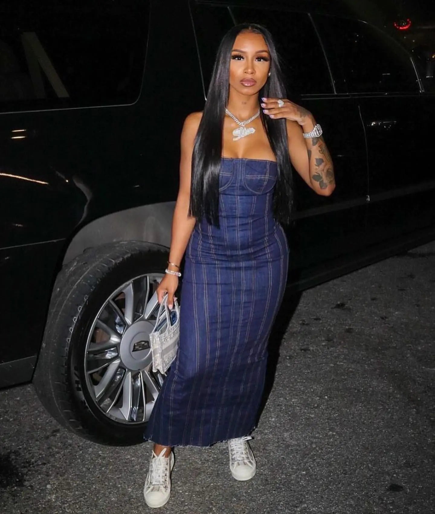Denim Tube Top Dress
