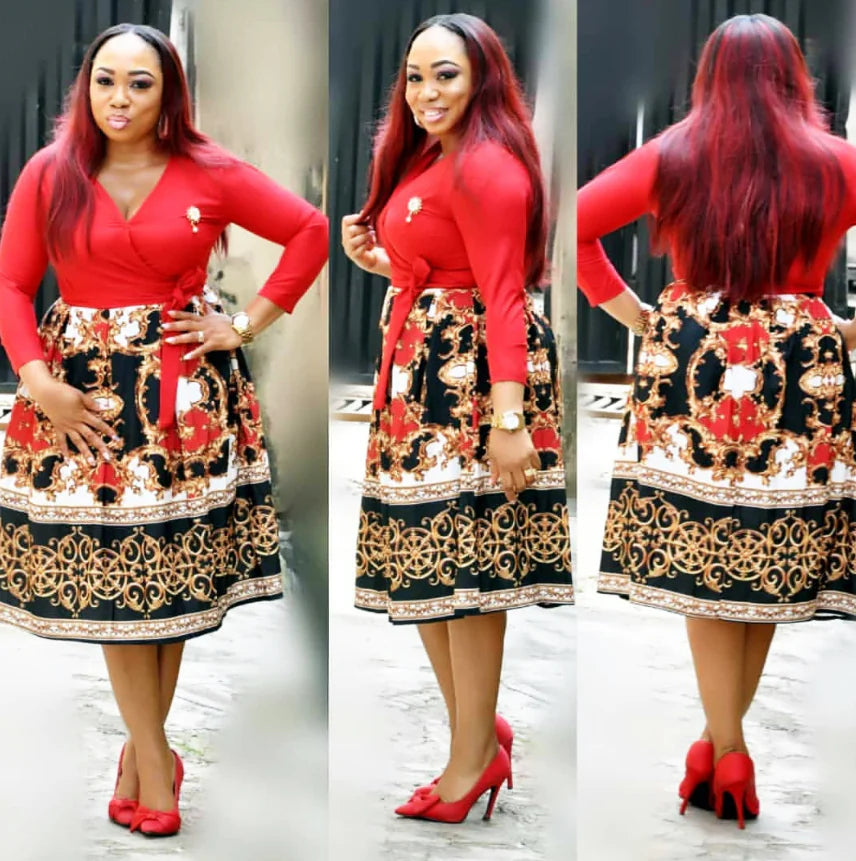 Floral A-Line Dress with Waist Detail for Women
