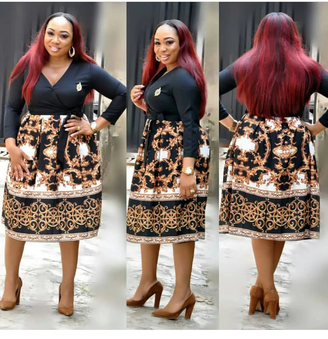 Floral A-Line Dress with Waist Detail for Women